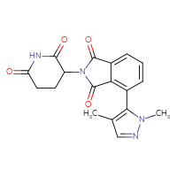 Chemical structure of 4-(1,4-dimethyl-1H-pyrazol-5-yl)-2-(2,6-dioxopiperidin-3-yl)-2,3-dihydro-1H-isoindole-1,3-dione - CSSB06594594325