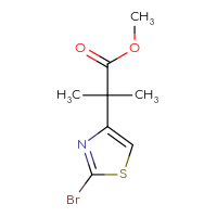Chemical structure of methyl 2-(2-bromo-1,3-thiazol-4-yl)-2-methylpropanoate - CSSB00021381286