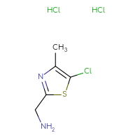 Chemical structure of 1-(5-chloro-4-methyl-1,3-thiazol-2-yl)methanamine dihydrochloride - CSSB21103083236