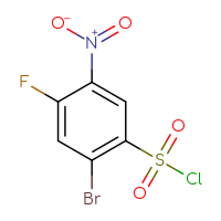 Chemical structure of 2-bromo-4-fluoro-5-nitrobenzene-1-sulfonyl chloride - CSSB00000763364