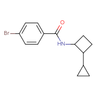 Chemical structure of 4-bromo-N-(2-cyclopropylcyclobutyl)benzamide - CSSB01870407554