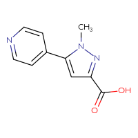Chemical structure of 1-methyl-5-(pyridin-4-yl)-1H-pyrazole-3-carboxylic acid - CSSB00011637171