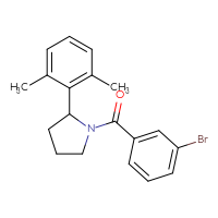 Chemical structure of 1-(3-bromobenzoyl)-2-(2,6-dimethylphenyl)pyrrolidine - CSSB21432555541