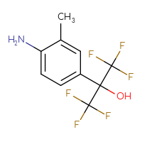 Chemical structure of 2-(4-amino-3-methylphenyl)-1,1,1,3,3,3-hexafluoropropan-2-ol - CSSB00000072746