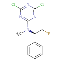 Chemical structure of 4,6-dichloro-N-[(1R)-2-fluoro-1-phenylethyl]-N-methyl-1,3,5-triazin-2-amine - CSSB21332140291