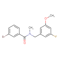 Chemical structure of 3-bromo-N-[(3-fluoro-5-methoxyphenyl)methyl]-N-methylbenzamide - CSSB15361849410