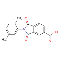 Chemical structure of 2-(2,5-dimethylphenyl)-1,3-dioxo-2,3-dihydro-1H-isoindole-5-carboxylic acid - CSSB00000682142