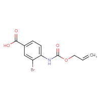 Chemical structure of 3-bromo-4-{[(prop-2-en-1-yloxy)carbonyl]amino}benzoic acid - CSSB00005852689