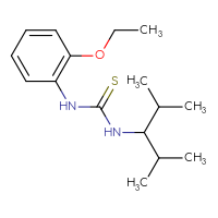 Chemical structure of 3-(2,4-dimethylpentan-3-yl)-1-(2-ethoxyphenyl)thiourea - CSSB21432526560