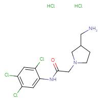 Chemical structure of 2-[3-(aminomethyl)pyrrolidin-1-yl]-N-(2,4,5-trichlorophenyl)acetamide dihydrochloride - CSSB00103148354