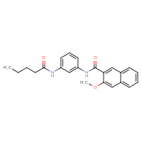 Chemical structure of 3-methoxy-N-(3-pentanamidophenyl)naphthalene-2-carboxamide - CSSB00121621208