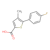 Chemical structure of 5-(4-fluorophenyl)-4-methylthiophene-2-carboxylic acid - CSSB00000749888