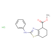 Chemical structure of methyl 2-(phenylamino)-4,5,6,7-tetrahydro-1,3-benzothiazole-4-carboxylate hydrochloride - CSSB20963522641