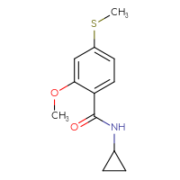 Chemical structure of N-cyclopropyl-2-methoxy-4-(methylsulfanyl)benzamide - CSSB00027885159