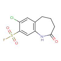 Chemical structure of 7-chloro-2-oxo-2,3,4,5-tetrahydro-1H-1-benzazepine-8-sulfonyl fluoride - CSSB00102726063