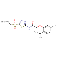 Chemical structure of 2-[5-methyl-2-(propan-2-yl)phenoxy]-N-[5-(propane-1-sulfonyl)-1,3,4-thiadiazol-2-yl]acetamide - CSSB00121608410
