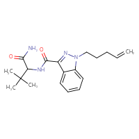 Chemical structure of 3,3-dimethyl-2-{[1-(pent-4-en-1-yl)-1H-indazol-3-yl]formamido}butanamide - CSSB14863685459