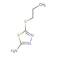 Chemical structure of 5-(propylsulfanyl)-1,3,4-thiadiazol-2-amine - CSSB00000149048