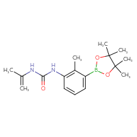 Chemical structure of 1-[2-methyl-3-(4,4,5,5-tetramethyl-1,3,2-dioxaborolan-2-yl)phenyl]-3-(prop-1-en-2-yl)urea - CSSB21245995241