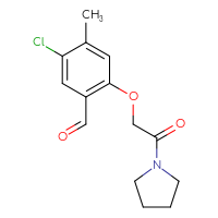 Chemical structure of 5-chloro-4-methyl-2-[2-oxo-2-(pyrrolidin-1-yl)ethoxy]benzaldehyde - CSSB02017623277