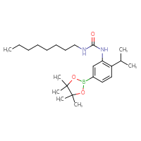 Chemical structure of 3-octyl-1-[2-(propan-2-yl)-5-(4,4,5,5-tetramethyl-1,3,2-dioxaborolan-2-yl)phenyl]urea - CSSB21332085594