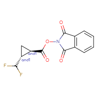 Chemical structure of rac-1,3-dioxo-2,3-dihydro-1H-isoindol-2-yl (1R,2R)-2-(difluoromethyl)cyclopropane-1-carboxylate - CSSB02125422546