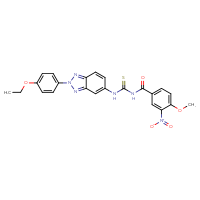 Chemical structure of 3-[2-(4-ethoxyphenyl)-2H-1,2,3-benzotriazol-5-yl]-1-(4-methoxy-3-nitrobenzoyl)thiourea - CSSB00121706331
