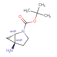 Chemical structure of rac-tert-butyl (1R,5R)-5-amino-2-azabicyclo[3.1.0]hexane-2-carboxylate - CSSB20620696280