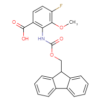 Chemical structure of 2-({[(9H-fluoren-9-yl)methoxy]carbonyl}amino)-4-fluoro-3-methoxybenzoic acid - CSSB00135416689