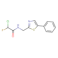 Chemical structure of 2-chloro-2-fluoro-N-[(5-phenyl-1,3-thiazol-2-yl)methyl]acetamide - CSSB21332051444