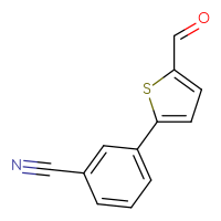Chemical structure of 3-(5-formylthiophen-2-yl)benzonitrile - CSSB00010166824