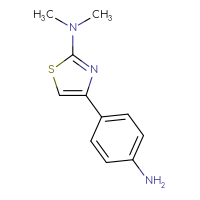 Chemical structure of 4-(4-aminophenyl)-N,N-dimethyl-1,3-thiazol-2-amine - CSSB00012516195