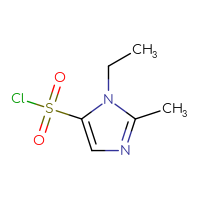 Chemical structure of 1-ethyl-2-methyl-1H-imidazole-5-sulfonyl chloride - CSSB00000060750