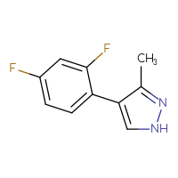 Chemical structure of 4-(2,4-difluorophenyl)-3-methyl-1H-pyrazole - CSSB00102676502