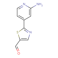Chemical structure of 2-(2-aminopyridin-4-yl)-1,3-thiazole-5-carbaldehyde - CSSB06581637712