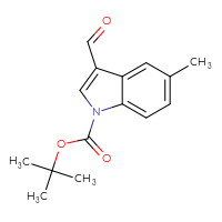 Chemical structure of tert-butyl 3-formyl-5-methyl-1H-indole-1-carboxylate - CSSB00010163172