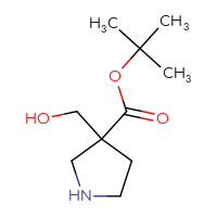 Chemical structure of tert-butyl 3-(hydroxymethyl)pyrrolidine-3-carboxylate - CSSB00137631032