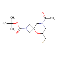 Chemical structure of tert-butyl 8-acetyl-6-(fluoromethyl)-5-oxa-2,8-diazaspiro[3.5]nonane-2-carboxylate - CSSB21123230001