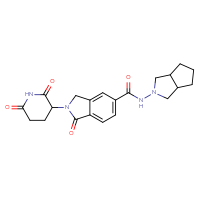 Chemical structure of 2-(2,6-dioxopiperidin-3-yl)-N-{octahydrocyclopenta[c]pyrrol-2-yl}-1-oxo-2,3-dihydro-1H-isoindole-5-carboxamide - CSSB01149677637