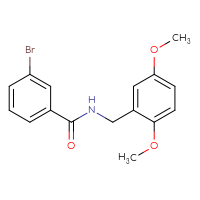 Chemical structure of 3-bromo-N-[(2,5-dimethoxyphenyl)methyl]benzamide - CSSB00105589301