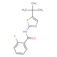 Chemical structure of N-(5-tert-butyl-1,3-thiazol-2-yl)-2-fluorobenzamide - CSSB02016619105