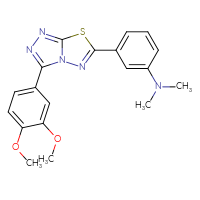 Chemical structure of 3-[3-(3,4-dimethoxyphenyl)-[1,2,4]triazolo[3,4-b][1,3,4]thiadiazol-6-yl]-N,N-dimethylaniline - CSSB00121624225