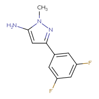 Chemical structure of 3-(3,5-difluorophenyl)-1-methyl-1H-pyrazol-5-amine - CSSB00000721327