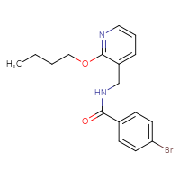 Chemical structure of 4-bromo-N-[(2-butoxypyridin-3-yl)methyl]benzamide - CSSB00105922193