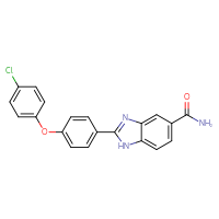 Chemical structure of 2-[4-(4-chlorophenoxy)phenyl]-1H-1,3-benzodiazole-5-carboxamide - CSSB00015378179