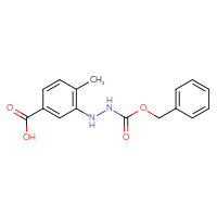 Chemical structure of 3-({[(benzyloxy)carbonyl]amino}amino)-4-methylbenzoic acid - CSSB21332336312