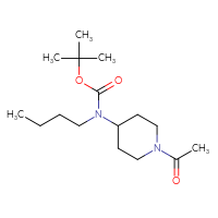 Chemical structure of tert-butyl N-(1-acetylpiperidin-4-yl)-N-butylcarbamate - CSSB06911345272