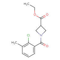 Chemical structure of ethyl 1-(2-chloro-3-methylbenzoyl)azetidine-3-carboxylate - CSSB01622246346