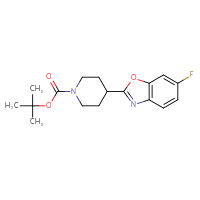 Chemical structure of tert-butyl 4-(6-fluoro-1,3-benzoxazol-2-yl)piperidine-1-carboxylate - CSSB21123236842