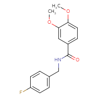 Chemical structure of N-[(4-fluorophenyl)methyl]-3,4-dimethoxybenzamide - CSSB00027974576
